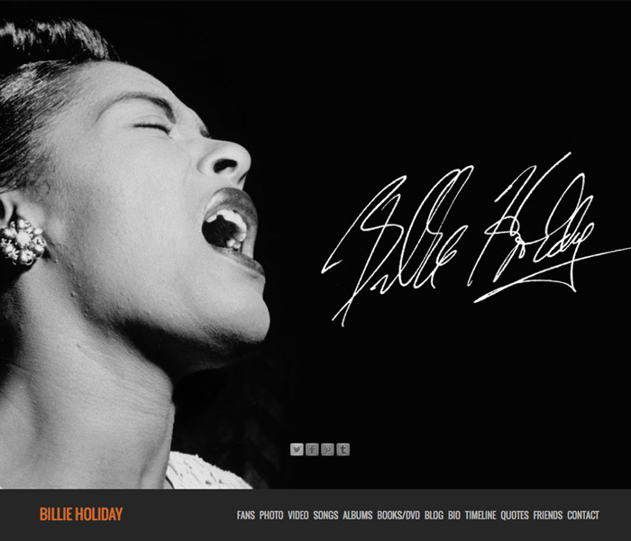 The new Billie Holiday website.