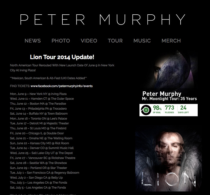 The new Peter Murphy website.